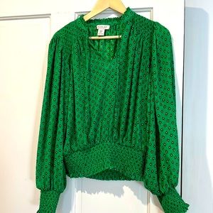 Rachel Zoe green blouse sz medium